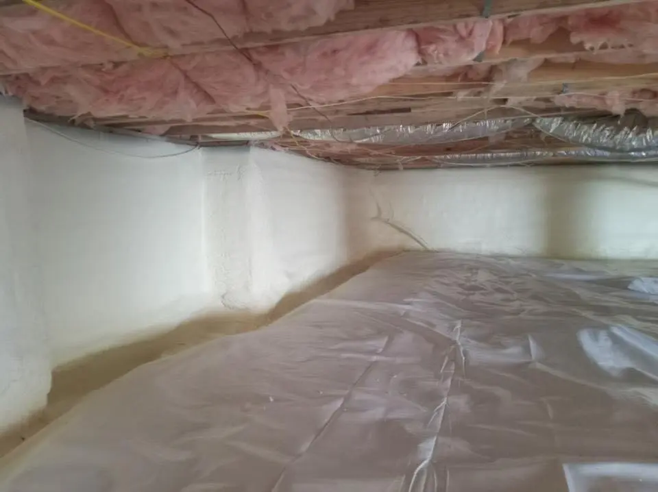 Crawl space encapsulation with closed-cell spray foam for Roof Maintenance in Unity